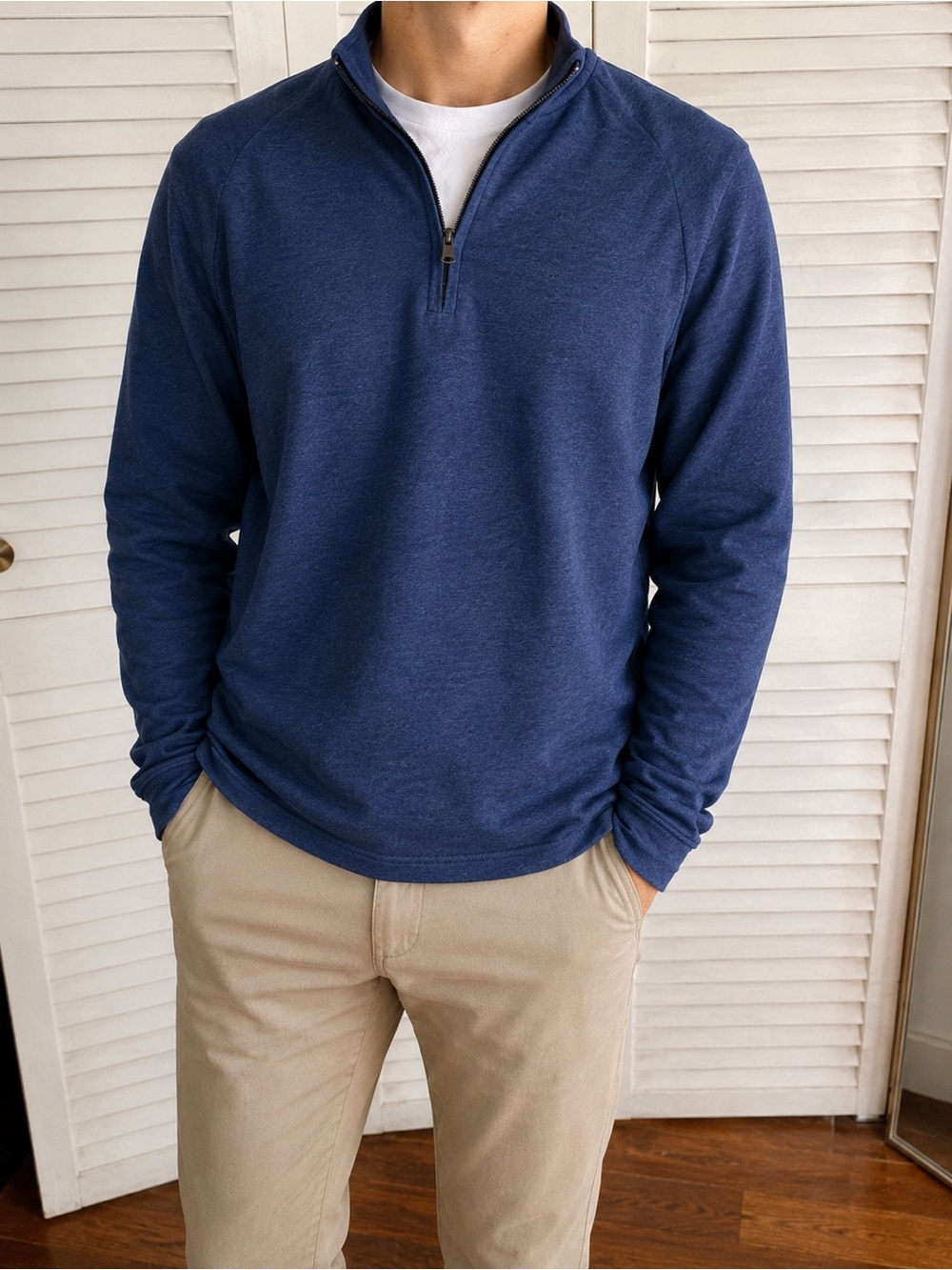 Banana Republic Quarter Zip Pullover Men’s, Blue Sweater, Size Extra Small